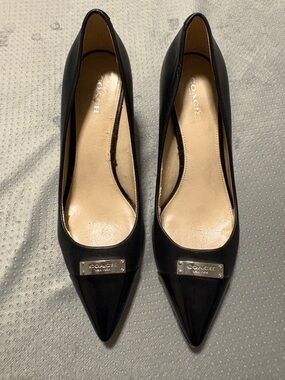 Coach Pumps with Patent Toe Cap Sz 9.5